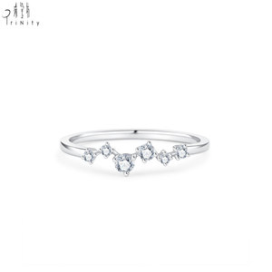 Proveedor Mayorista Fabricante de Hong Kong Exporta Joyería Fina de Uso Diario Anillo de Oro Blanco Sólido de 18K con Diamantes Naturales Reales - Product Image 1