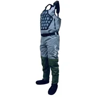 Cuissardes hautes robustes pour la pêche à la mouche, imperméables et respirantes, avec pieds en chaussette, 4 couches, durables, pour hommes et femmes, pour la chasse au canard