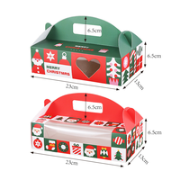 Boîte cadeau de Noël personnalisée avec logo, design Père Noël, en carton blanc, pour écharpe et gants, avec poignée