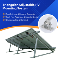 Supports de montage triangulaires réglables pour panneaux solaires photovoltaïques à toit plat/sol pour les Philippines et la Thaïlande