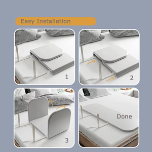 Barrière <span class=keywords><strong>de</strong></span> <span class=keywords><strong>lit</strong></span> pliable OEM certifiée CE en tissu Oxford écologique, cadre métallique réglable en hauteur, portable pour la maison et les voyages - Product Image 3