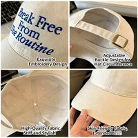 Gorra de Béisbol de 6 Paneles de Algodón con Bordado de Mensaje, Fábrica con Certificación BSCI, para Venta al Por Mayor, Estilo Urbano, MOQ Bajo, Precio Económico