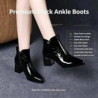 Bottes mi-mollet classiques en PU pour femme, à talon épais et bout pointu, imperméables et thermiques, pour l'hiver et l'automne, style formel et élégant