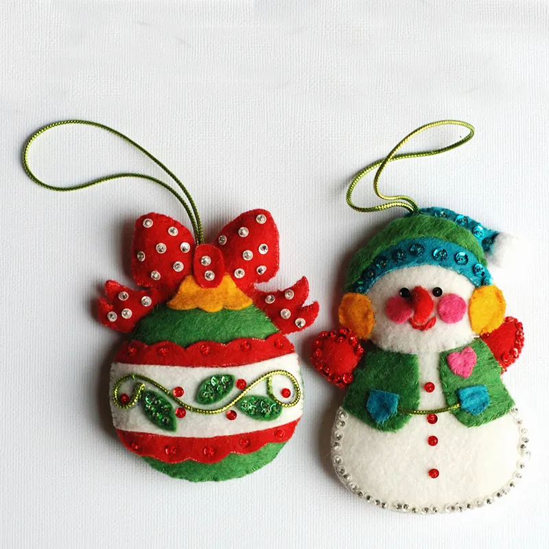 Kits de decoração artesanais de feltro, de pendurar, natal