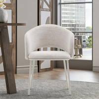 Chaise de salle à manger élégante et élégante au design européen, fauteuil de loisirs moderne à structure métallique en velours pour meubles de maison pour salle à manger
