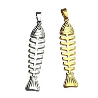 Collier pendentif en cuivre en forme d'arête de poisson pour homme, accessoire tendance hip-hop, style rétro urbain, chaîne de clavicule personnalisée, bambou