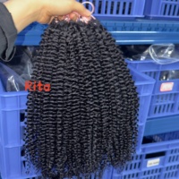 Expédition Rapide Installation et Retrait Rapides 100% Cheveux Humains Afro Bouclés Ajustement du Volume des Cheveux au Grès Crochet Braid Extension de Cheveux Humains