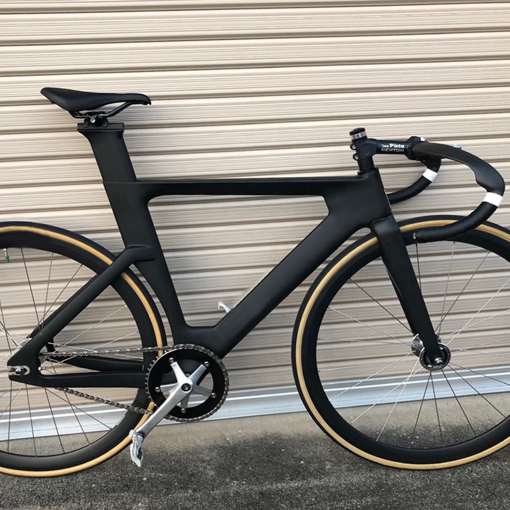 Carbon Track Bike Frame with Seatpost, Fixed Gear & Single