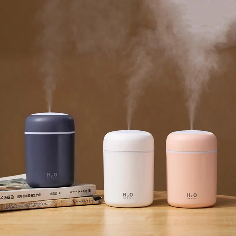 300ML Mini Air Humidifier Aroma Essential Oil Diffuser with Romantic Lamp USB Mist Maker Aromatherapy Humidifiers for Car Home