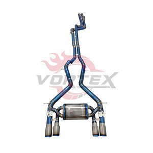 Sistema de Escape Vortex Ultra Ligero GR1 de Titanio para F80 M3/F82 M4 S55, 76mm, Pared de 1.2mm, Sistema Catback, Puntas Azules Quemadas - Product Image 1