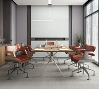 Cadre de table de conférence moderne en alliage d'aluminium en forme de X avec poteau central pour bureau, appartement, école