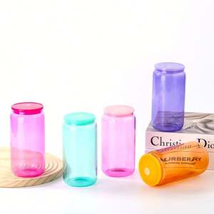 Stocké en entrepôt aux États-Unis : Verres transparents dépolis de 16 oz pour sublimation, type canette, pour bonbons, gelée, bière, et tasses colorées, pour impression de motifs. - Product Image 3