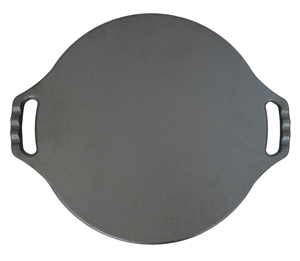 Plaque de cuisson ronde en fonte pré-assaisonnée avec doubles poignées pour barbecue, tortillas, roti, cuisinière et camping en extérieur - Product Image 1