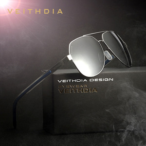 Veithdia Men's Aviator Sunglasses Polarized TAC Lens UV400 Protection Gunmetal <b>Frame</b> <b>Grey</b> Lens Fashion Travel Style - Product Image 1