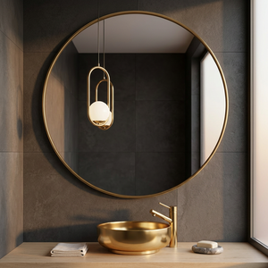 Miroir de salle de bain LED intelligent à commande tactile, anti-buée, mural, avec cadre en aluminium, design moderne éclairé pour hôtel et coiffeuse - Product Image 2