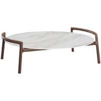 Table basse ronde en noyer noir d'Amérique du Nord, style moderne et créatif en bois massif, table basse simple et moderne
