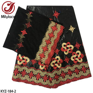 Tissu <span class=keywords><strong>Bazin</strong></span> 100% coton africain de haute qualité 5 Yards <span class=keywords><strong>Bazin</strong></span> <span class=keywords><strong>Brode</strong></span> avec écharpe de 2 Yards pour la fête nigériane - Product Image 3