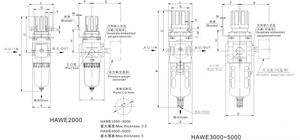 XMC HAC4010-04 G1/2 ''alluminio pressofusione FRL filtro pneumatico regolatore di pressione dell'aria per saldatrici - Product Image 2