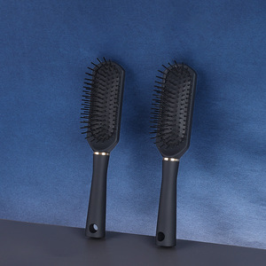 Peigne de coiffure noir pour la maison, peigne massant à coussin d'air, pour cheveux bouclés et raides, en plastique - Product Image 3