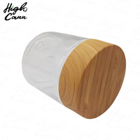 Tarro de Plástico PET HighCann de 3oz 4oz 3.5g para Flores Secas, Tarro de Plástico con Acabado Madera Resistente a Niños, Etiqueta Personalizada