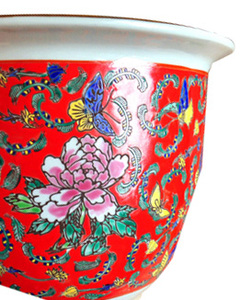 Maceta <span class=keywords><strong>de</strong></span> Cerámica Pintada a Mano con Diseño Famille Rose, Tamaño Grande, <span class=keywords><strong>para</strong></span> Interiores - Product Image 6
