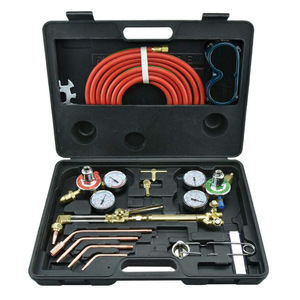 Kit de soldadura y corte a gas CFWELD, oxígeno, acetileno, propano, estilo americano, con regulador y caja para antorcha, para trabajos en metal. - Product Image 2