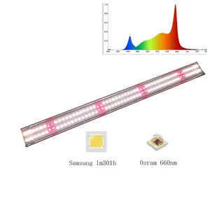 2ft 60W Samsung spectre complet lm301b lm301h plus 660nm & 730nm led grow light bar strip pour plantes d'intérieur