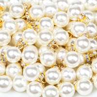 Vente en gros chaude pendentif en plastique ABS à tige ronde avec bouton de perle en strass pour la fabrication de bijoux de vêtements à faire soi-même