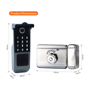 TTlock Double Fingerprint Waterproof Outdoor Garden <b>Remote</b> Control App Code Keyless Smart Door Rim <b>Lock</b> for Gate DHR04S Matter A - Product Image 3