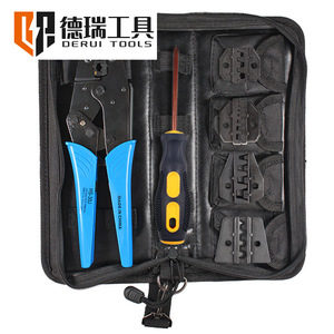 Derui Tools HS-30J Portable Crimping <b>Pliers</b> <b>Set</b> For Terminals Industrial Grade Front Entry High Carbon Steel - Product Image 5
