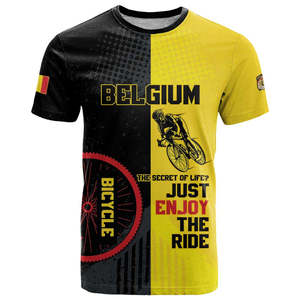 Belçika bayrağı renkleri ile kişiselleştirilmiş belçika T Shirt aslan Rampant belçika kutlama olayı için özel erkek markalı t-shirt - Product Image 2