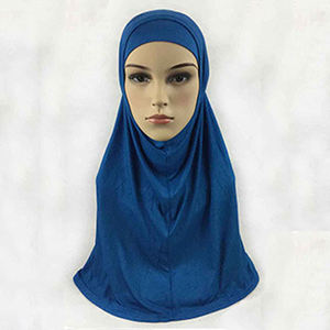 Produsen Yibaoli 22 Warna Hijab Instan Arab Bahan Katun Jersey Polos Lembut untuk Wanita Set 2 Potong - Product Image 2