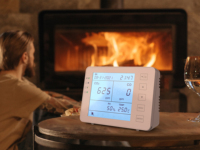 Boîtier personnalisé pour moniteur de qualité de l'air, boîtier en plastique OEM avec fenêtre d'affichage et emplacements pour boutons pour dispositif de capteur IAQ