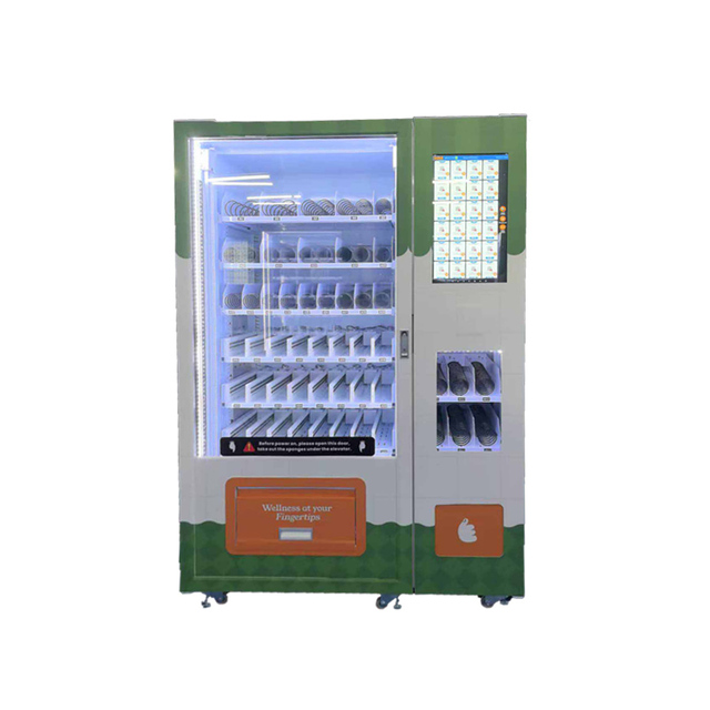 Hot Selling 24 Hours Large Capacity Automatic Combo Snacks Drinks Food Vending Machine with Extra Cabinet