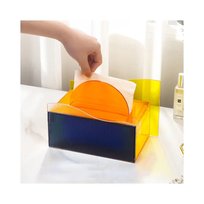 Delicate Translucent Acrylic Tissue Box Creative Acrylic Decorative Napkin Box Use In Home Apartment