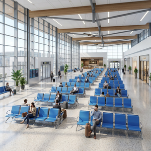 Fauteuil de <span class=keywords><strong>salon</strong></span> moderne en métal à 3 places pour aéroport, hôpital, clinique, banque, bureau fiscal et hall d'accueil - Vente en gros - Product Image 5