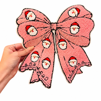 Patchs thermocollants personnalisés en gros, grand format, brodés de paillettes et de sequins, motif Joyeux Noël, pour vêtements et sweats à capuche