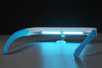 Gafas de Terapia de Luz LED, Luz Azul, Sin Rayos UV, Portátiles, 10000 Lux, Aumentan la Energía, Alivian el Sueño, el Jet Lag, para el Hogar y la Oficina, con Batería