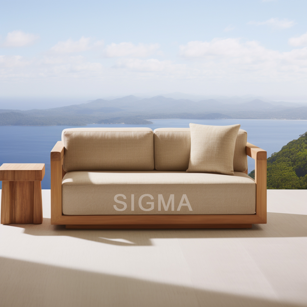 Patio outdoor furniture Modern Weathered teak hotel garden furniture Luxury armchair single sofa