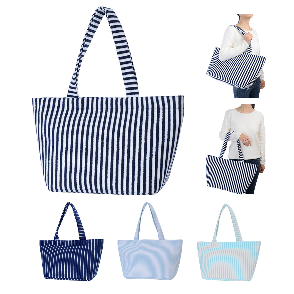 Women Striped Terry Cloth Tote