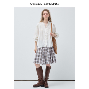 VEGA CHANG Camicetta Personalizzata Stile Country Francese con Scollo a V e Maniche a Sbuffo con Design Texturizzato per Abbigliamento Femminile all'Ingrosso - Product Image 3