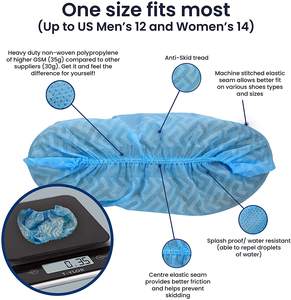 Couvre-chaussures élimination hygiène anti-dérapant antidérapant PP PE tissu non tissé Ppes <span class=keywords><strong>protection</strong></span> pantoufles jetables fonte imperméable - Product Image 6