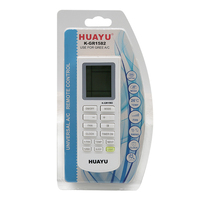 Télécommande universelle pour climatiseur HUAYU K-GR1582 à code fixe, piles AAA, matériau ABS, certifiée CE/FCC/ROHS/ISO9100