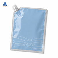 Pochettes souples personnalisées avec logo, anti-fuite, refermables, à fond plat, pour liquides, avec bouchon à vis blanc, emballage en gros pour boissons et jus