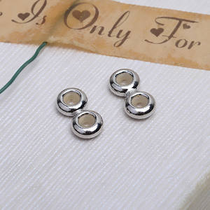 Handmade S925 <b>Silver</b> 8-Shaped DIY Accessory 3mm Double Row Production Material Silicone Positioning <b>Beads</b> Jewelry Findings Type - Product Image 5