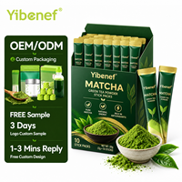 Yibenef Poudre de Matcha Cérémonial Énergisante Naturelle, Sachet Individuel de 2g, Sachet de Thé Vert Quotidien, Vente en Gros pour Cafés et Salles de Sport