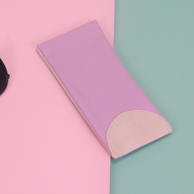 Fashionable Reusable Protective Case for Women & Men Portable Soft PU Leather Eyeglasses & Sunglasses Pouch
