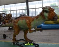 Modèle de dinosaure animatronique en caoutchouc fait main, Pachycephalosaurus réaliste pour exposition en parc à thème