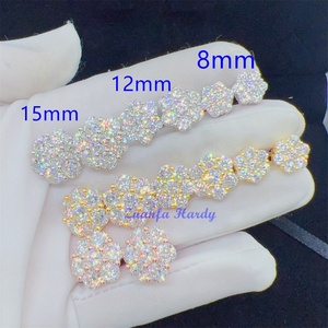 Hot Selling Pass Diamond Tester 925 Silber Runde Cluster Ohrringe 8mm 12mm 15mm VVS Moissan ite Ohr stecker
