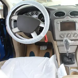 Factory Price 5 In 1 Plastic Disposable Car Seat Cover Steering Wheel Cover For Sale